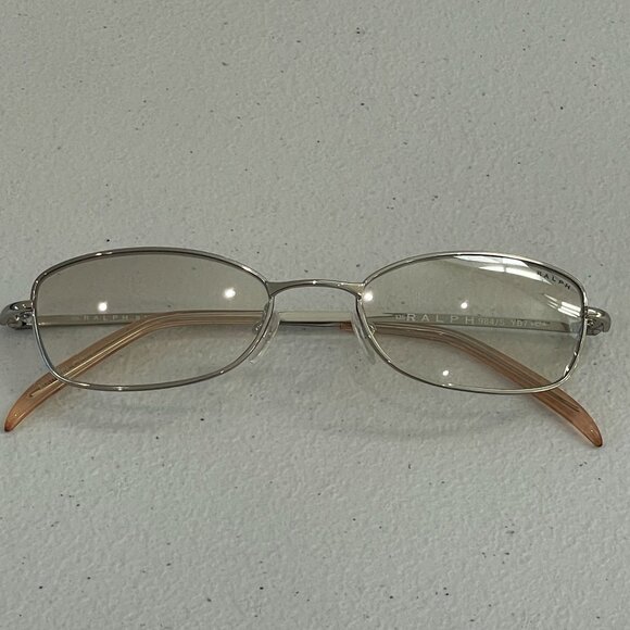 Vintage Y2K Ralph Lauren Silver Glasses 135 Brown Tinted Oval Lens Unisex - Picture 5 of 10